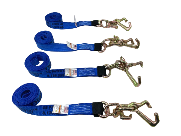 2-Pack 10-Foot Diamond Weave Ratchet Straps with RTJ Cluster Hooks & Reinforced Loops - Heavy Duty Tie Down Straps for Trucks, Trailers, Motorcycles & Cargo Securing