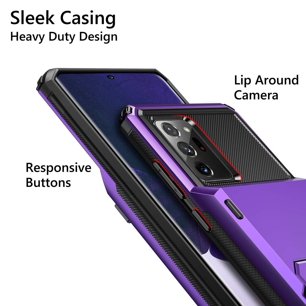 Samsung Galaxy Note 20 Ultra 5G Case - Vofolen Wallet Flip Cover with 4 Credit Card Slots, Dual Layer Protective Hybrid Hard Shell & Bumper Armor | Perfect for Business Professionals & Travelers (6.9 Inch, Purple)