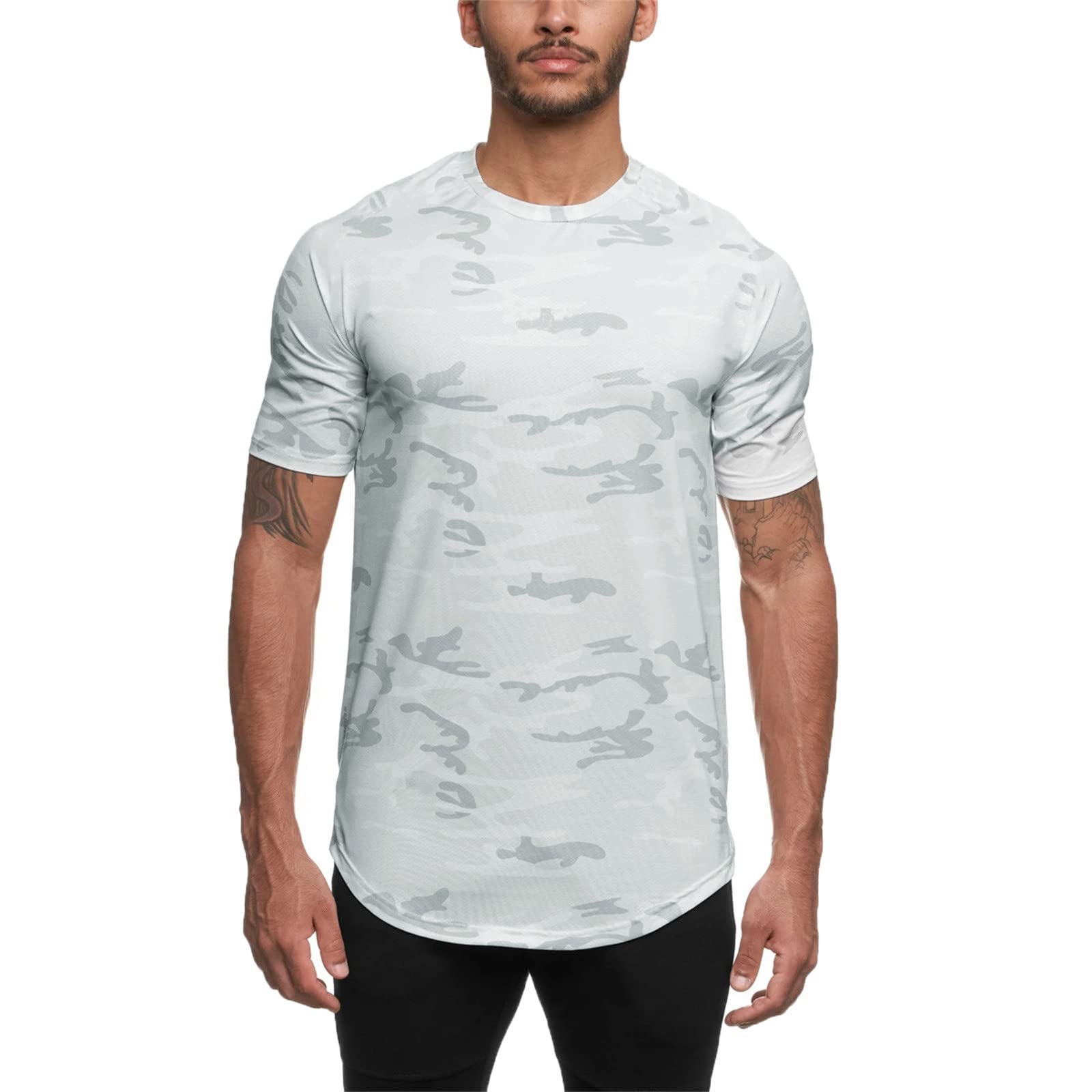 Men's Camouflage Workout T-Shirt - Slim Fit Muscle Tee for Gym & Streetwear