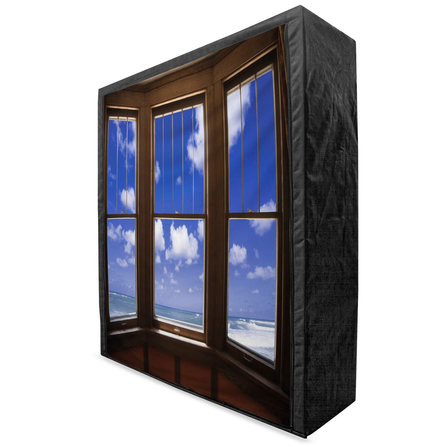 Ambesonne Beach Portable Fabric Wardrobe with Shelves - 59