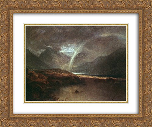 Joseph Mallord William Turner Buttermere Lake Art Print - 24x20 Inch Gold Ornate Frame with Double Mat, Museum Quality Wall Decor for Living Room, Bedroom, or Office