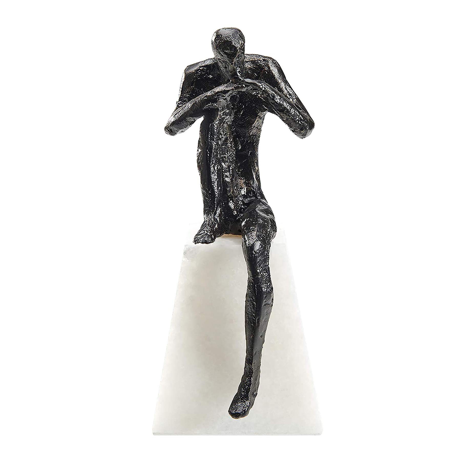 Finesse Judah Metal Modern Home & Office Decor Statue - Elegant Black Tabletop Sculpture for Living Room, Office Desk, and Bookshelf Display