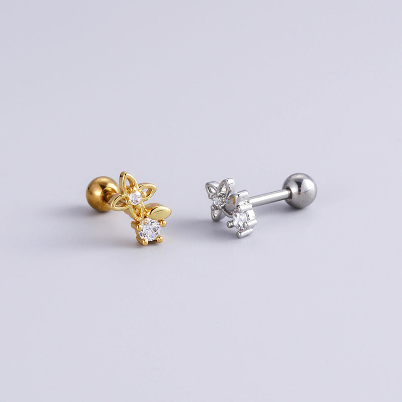 16G Surgical Steel Cartilage Earrings - Bowknot, Heart & Tiny Conch Studs with Ball Back | Hypoallergenic Body Jewelry for Women | Perfect for Daily Wear, Parties & Gifts