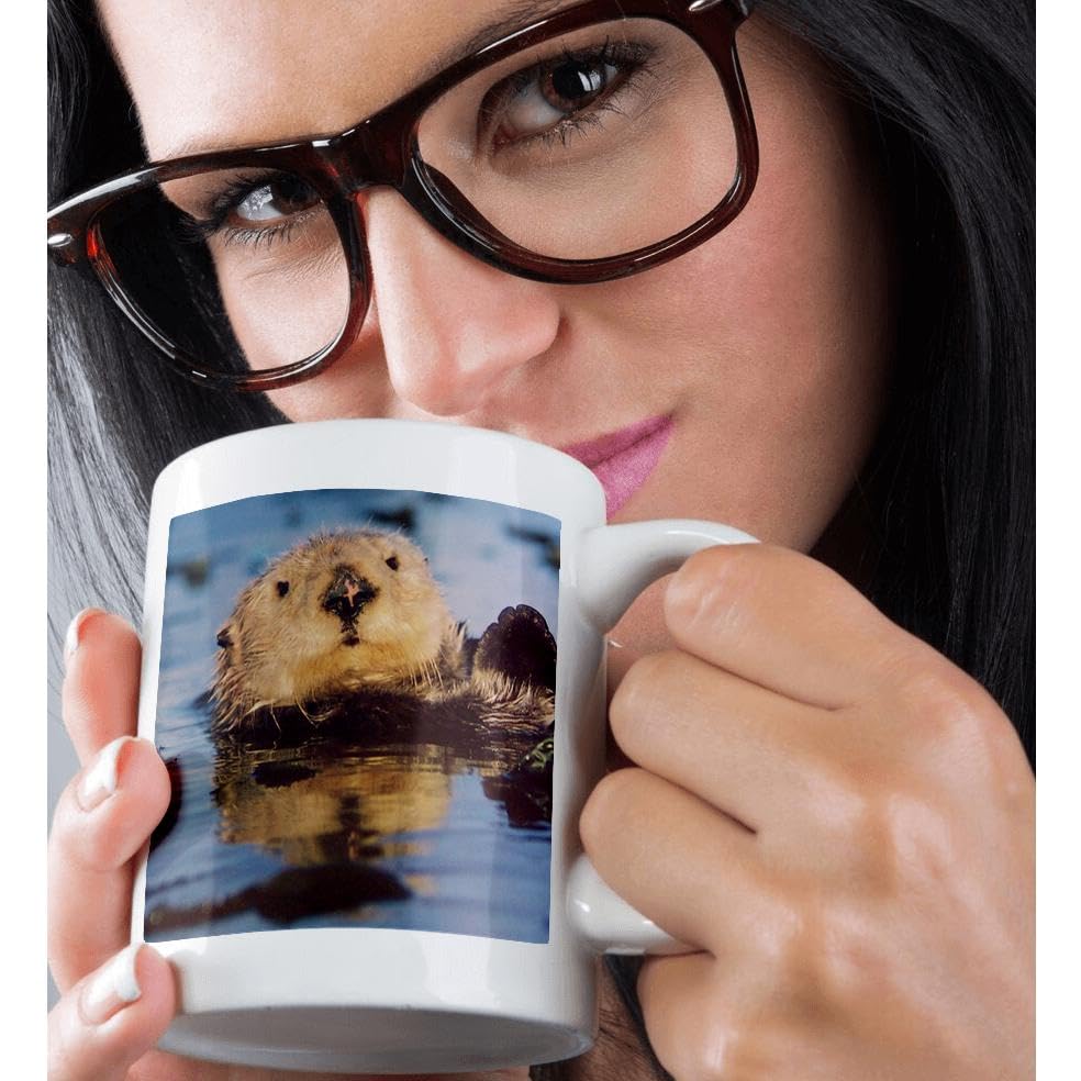 3dRose Ollie Otter Ceramic Coffee Mug - 15 oz Insulated Cup for Hot & Cold Drinks - Perfect for Home, Office or Gift Giving