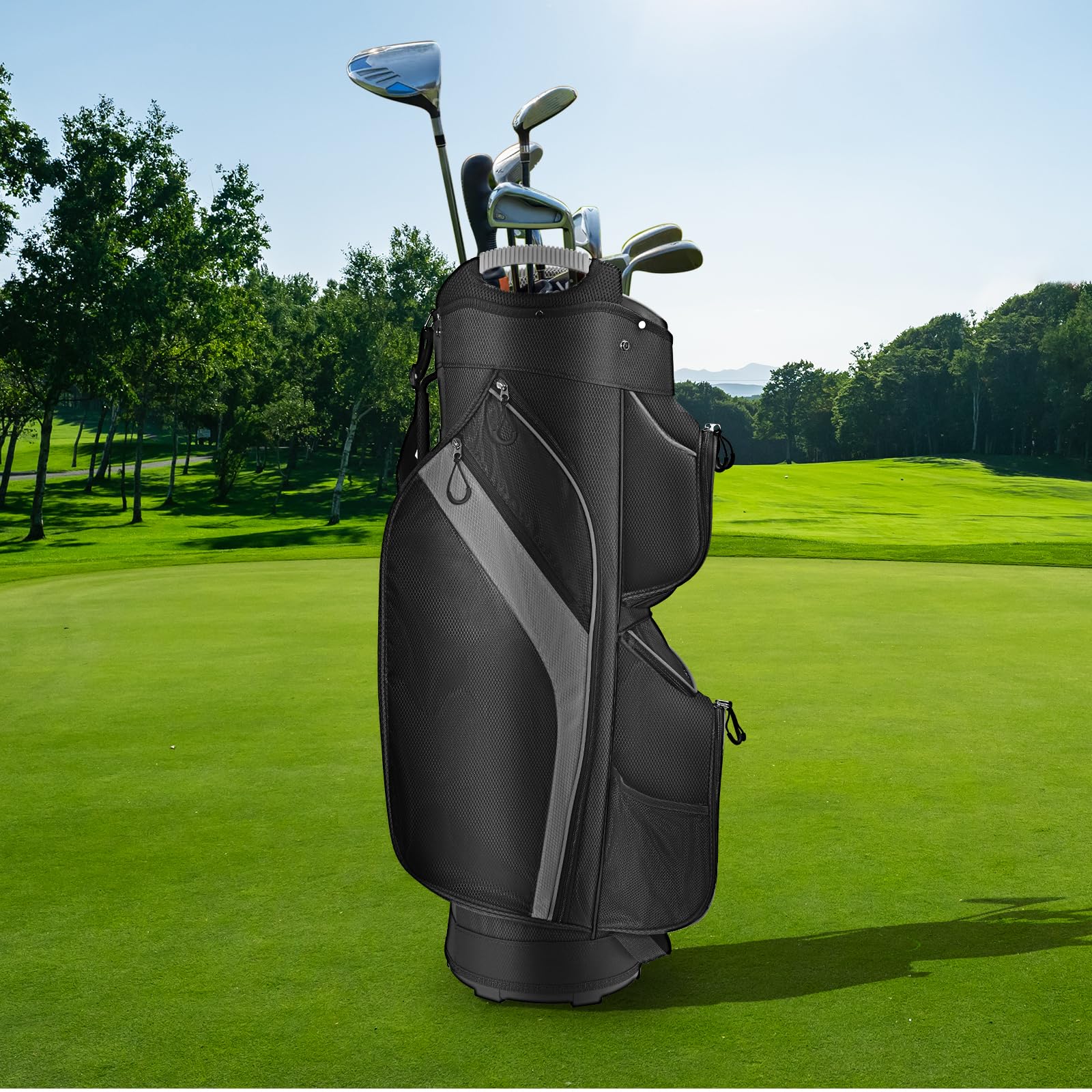 KYTAI 15-Way Golf Bag with Full-Length Dividers & 9 Pockets - Includes Rain Hood - Ergonomic Design for Men & Women | Perfect for Golf Tournaments, Driving Range & Club Storage