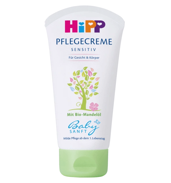 HiPP Baby Gentle Face and Body Cream 75ml - Hypoallergenic & Fragrance-Free for Sensitive Skin - Perfect for Daily Moisturizing & Diaper Rash Prevention