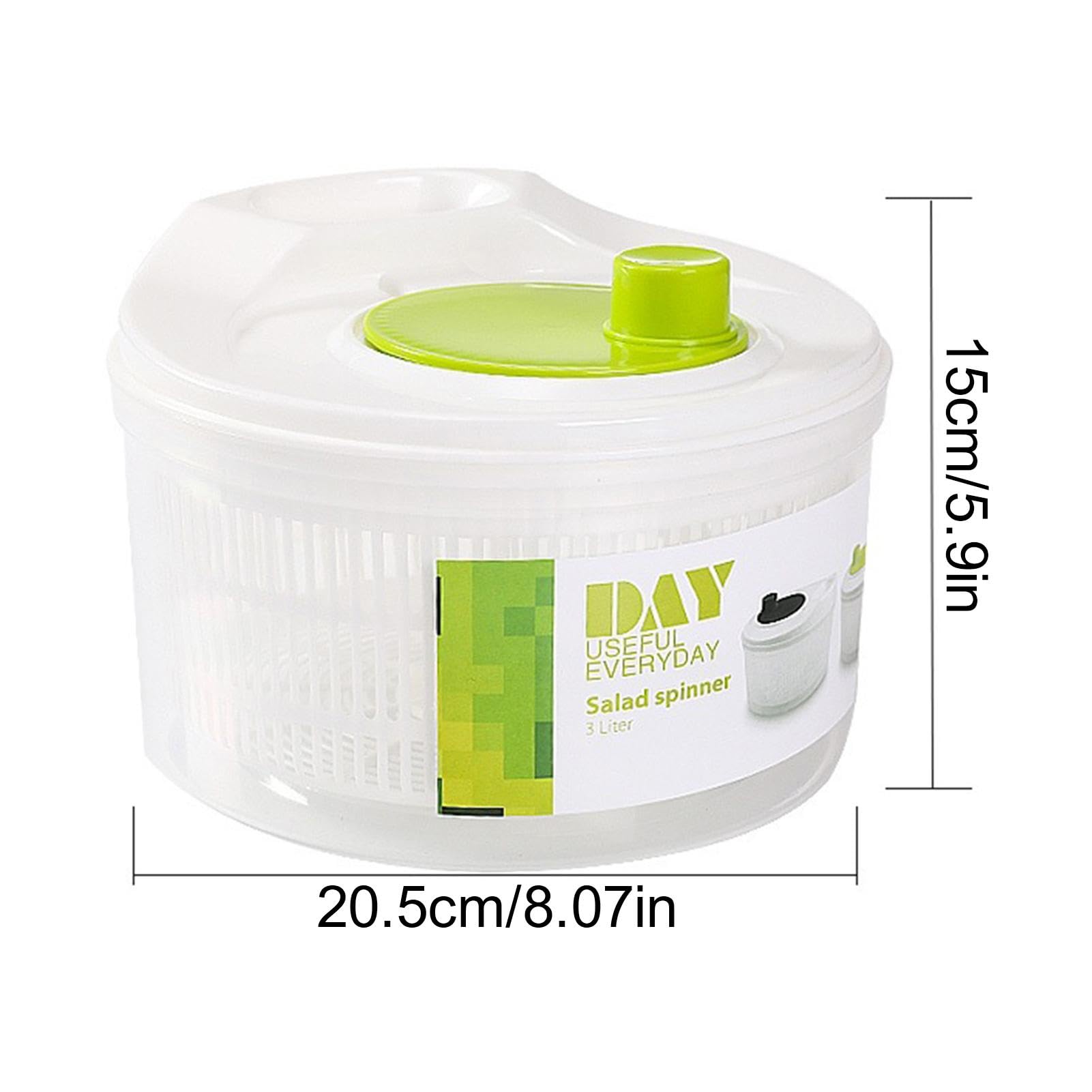 Multifunctional Fruit and Vegetable Spinner Dryer - Compact Salad Washer with Rounded Handle, Durable Lettuce Dryer for Kitchen & Home (8.1x8.1x5.9 inches) - Perfect for Washing Berries, Greens, and Preparing Healthy Salads