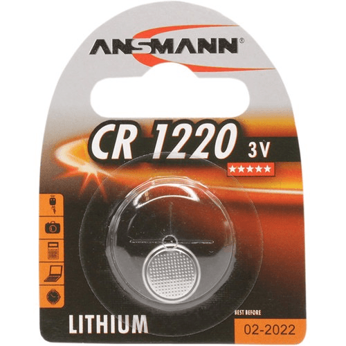Ansmann CR1220 Lithium Coin Battery - 3V Long-Lasting Power for Watches, Calculators, Key Fobs & Small Electronics - 5-Pack