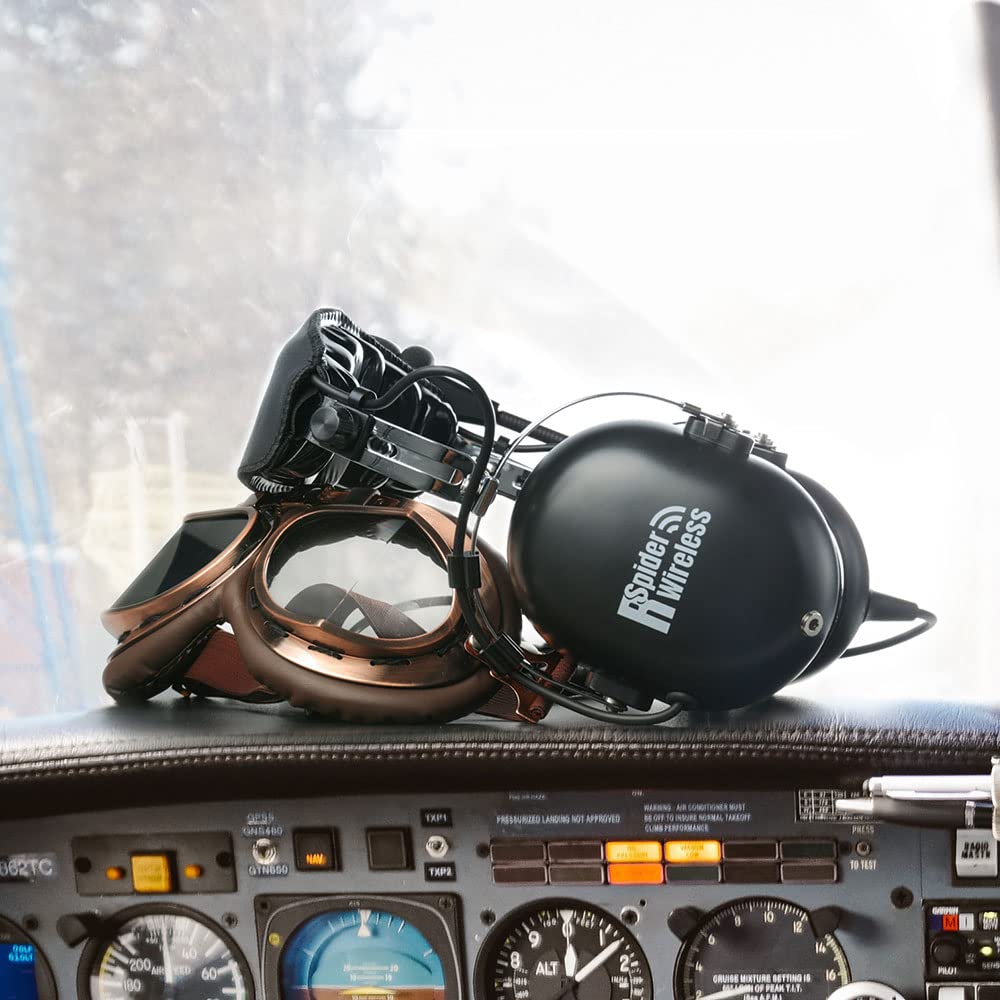 Professional Aviation Headset for Pilots - Noise Cancelling Headphones with 24dB Reduction, Comfort Ear Seals, MP3 Support & Carrying Case - Perfect for Flight Training, Commercial Flying and Cockpit Communication