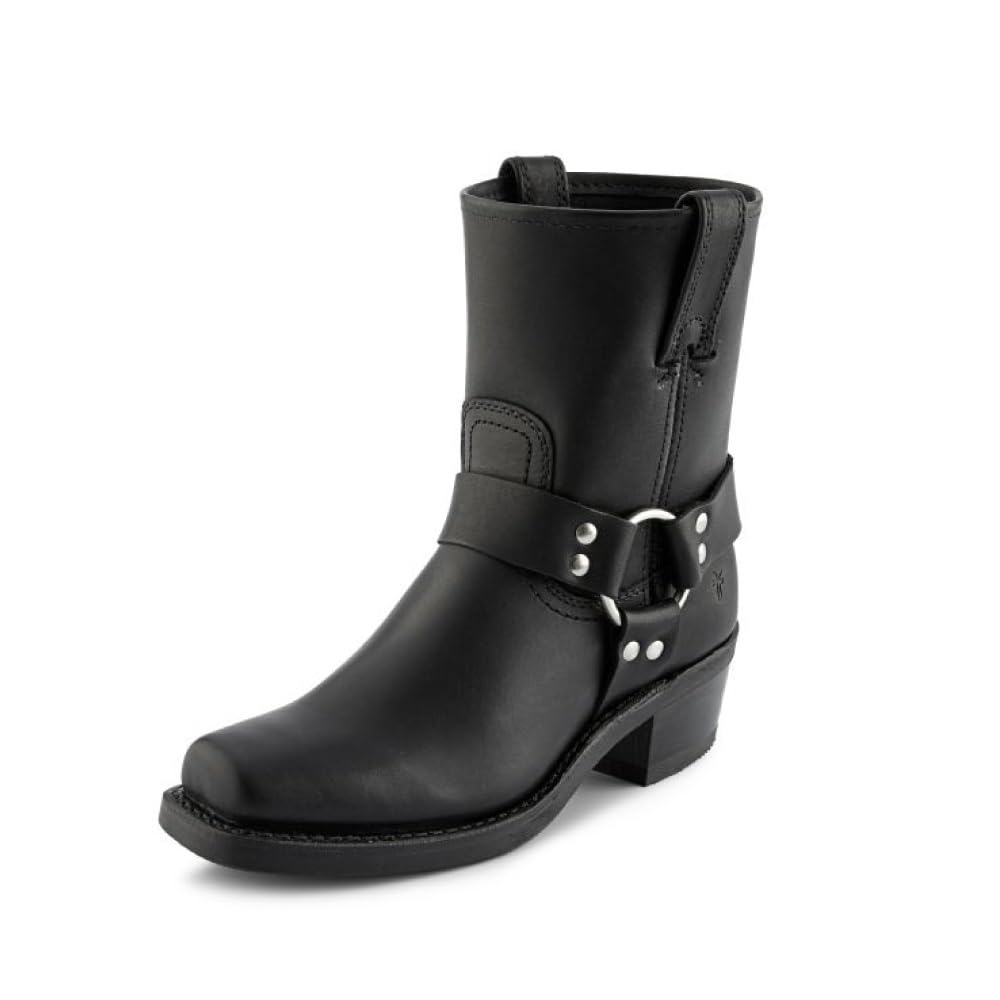 Frye Women's Harness 8R Boots - Italian Washed & Oiled Leather, Stacked Heel, Rubber Outsole | Western Style, Riding, Casual Wear & Outdoor Activities