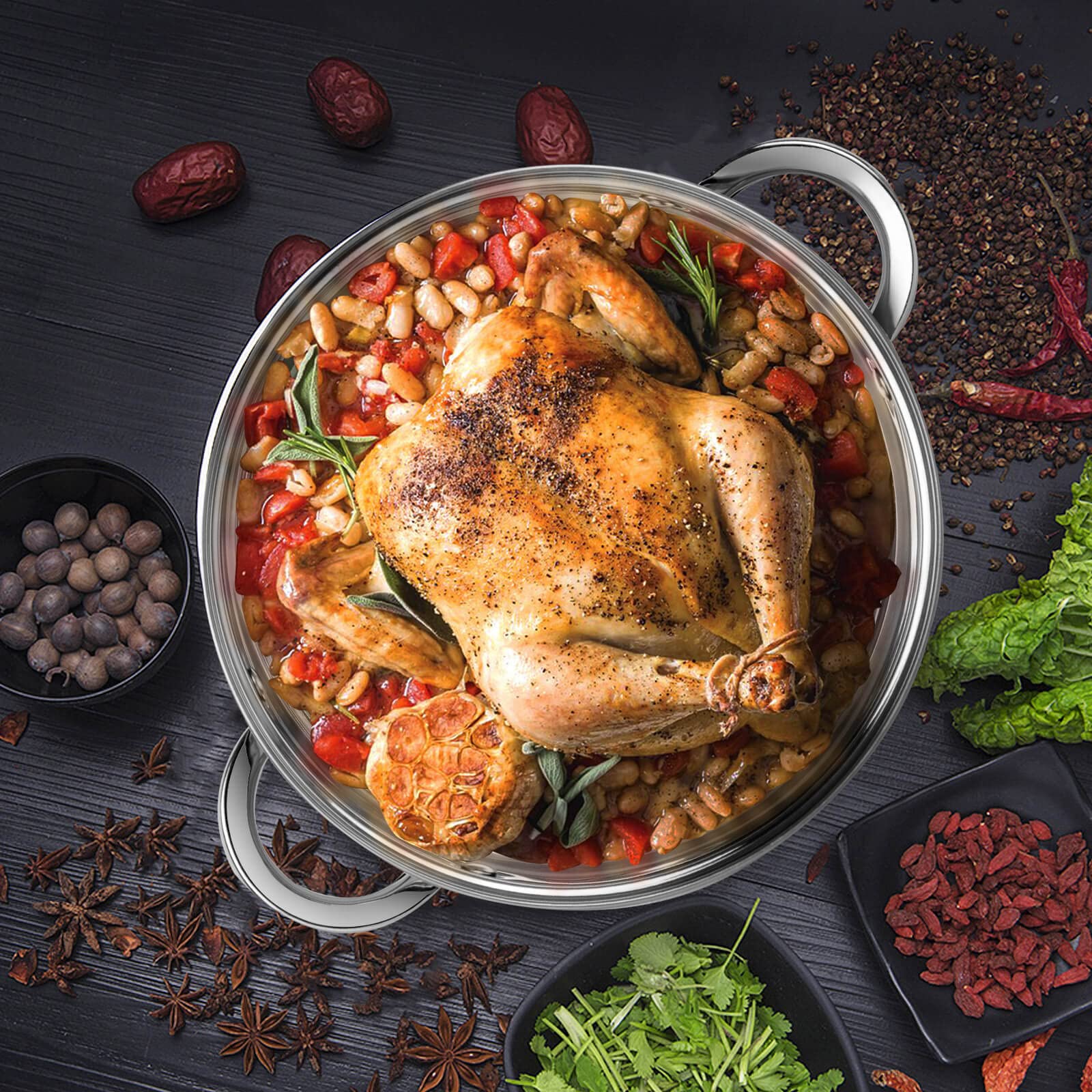 10 Quart Stainless Steel Stock Pot with Lid - Induction Compatible Soup & Cooking Pot for Home Kitchen, Restaurant & Meal Prep
