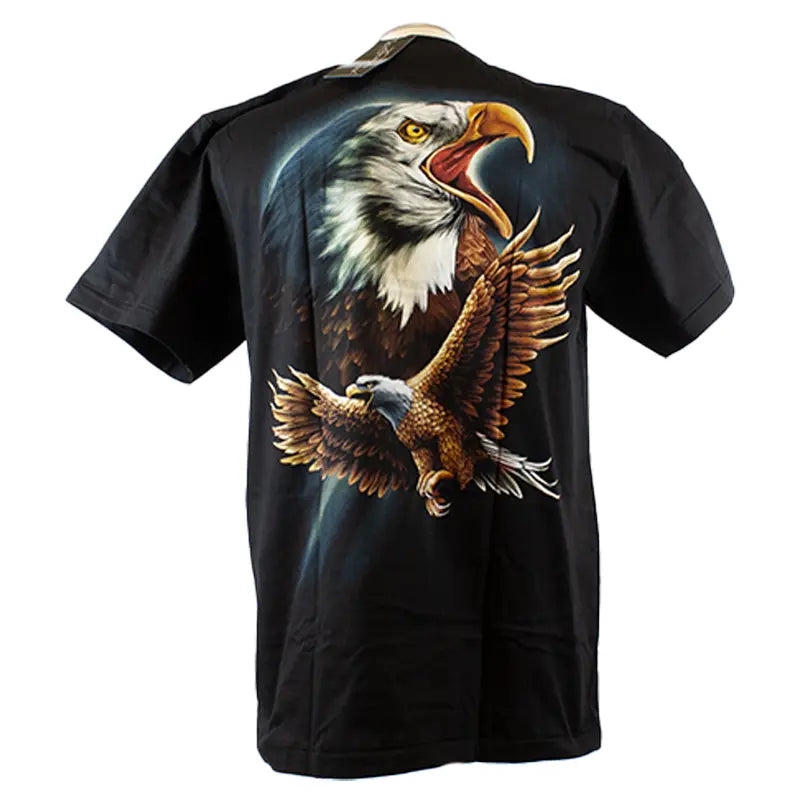BOL/Open Road Men's Screeching Eagle Graphic T-Shirt - Cool Vintage Style Cotton Tee for Casual Wear, Street Fashion & Outdoor Activities