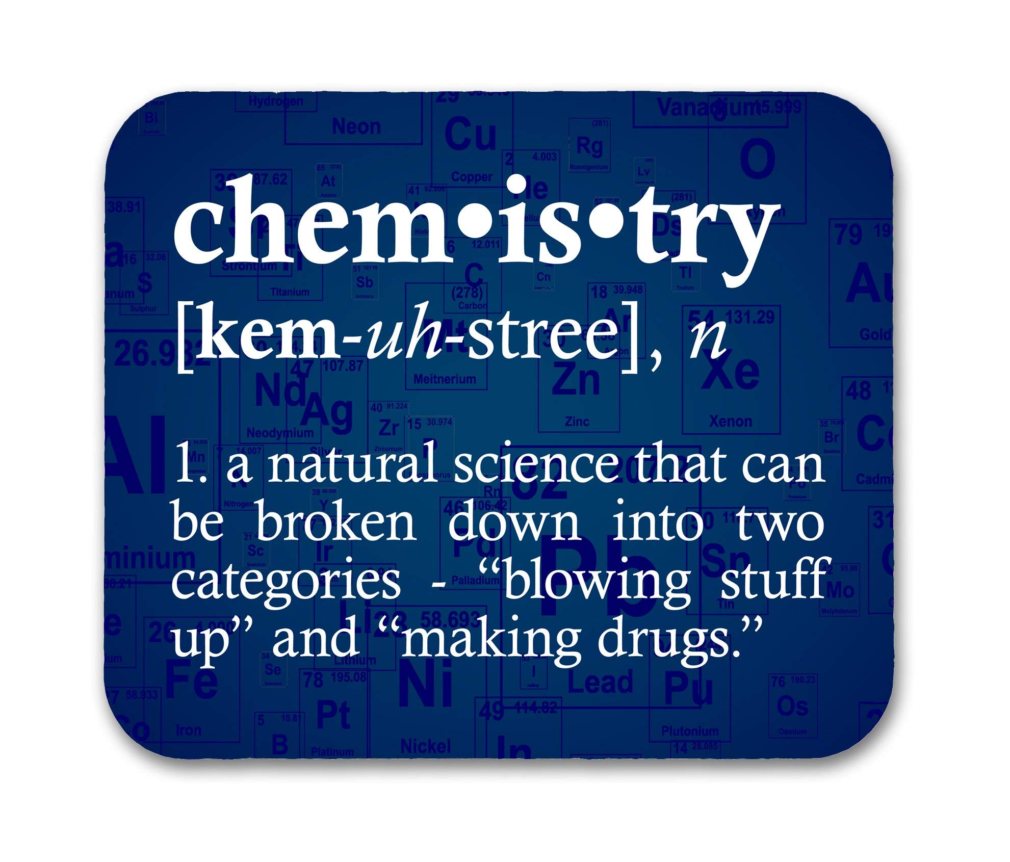 Funny Chemistry Definition Mouse Pad - Non-Slip Rubber Base, Perfect for Office, Gaming & Home Use - Great Gift for Science Lovers & Students