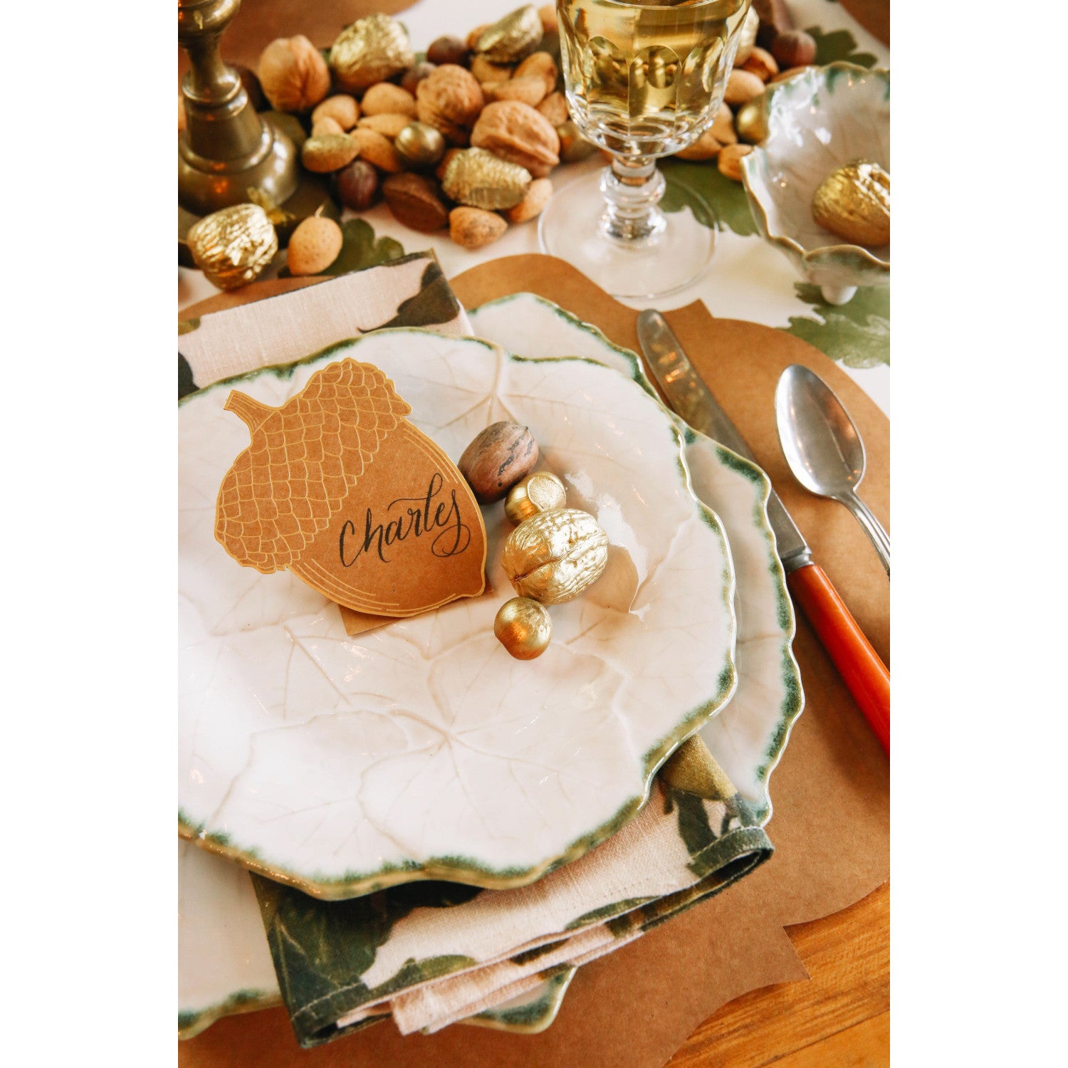 Personalized Acorn Place Card Holders for Weddings, Parties & Events - Elegant Table Setting Decor