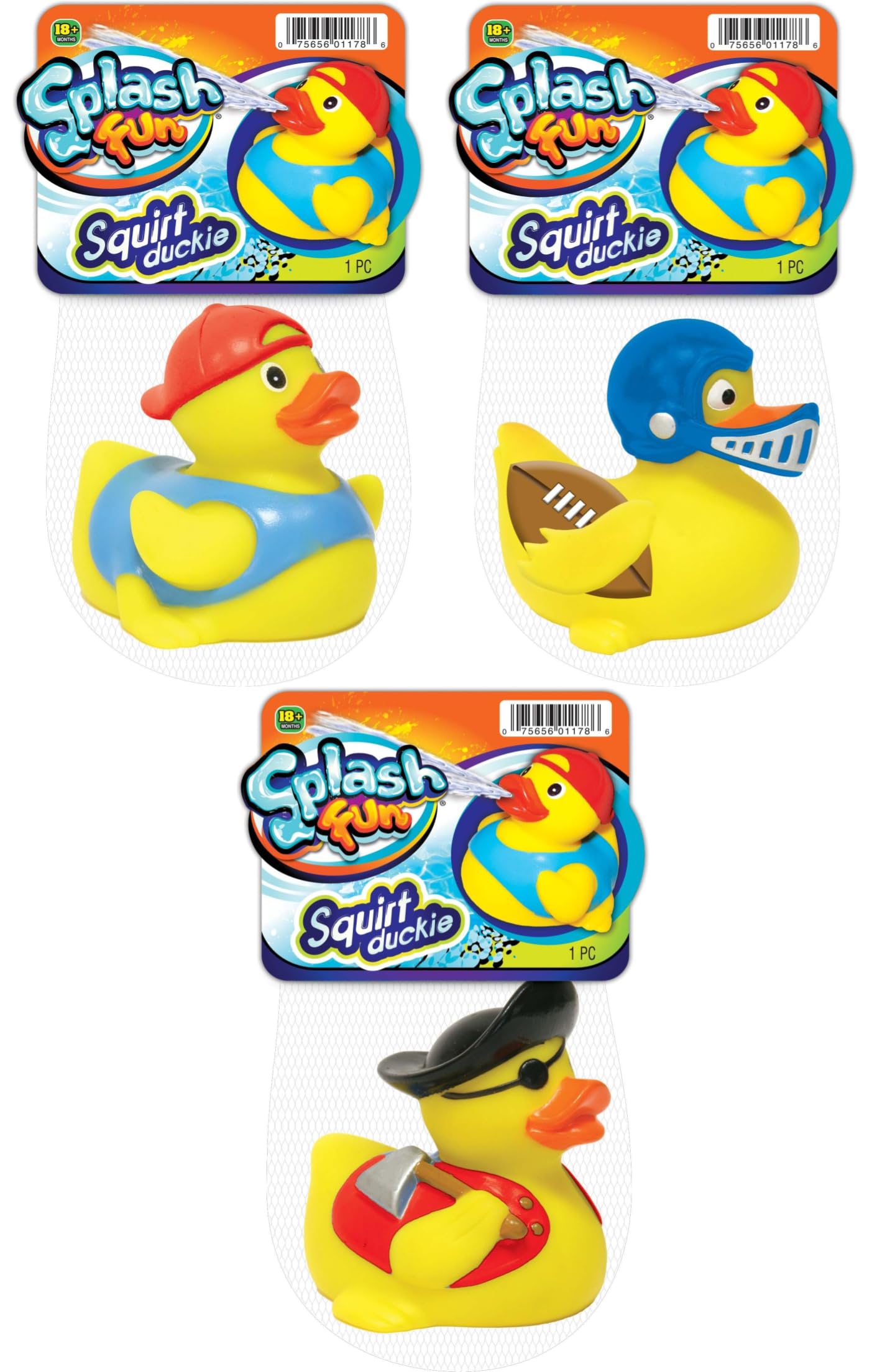 JA-RU 24-Pack Assorted Yellow Rubber Duck Water Squirters - Fun Baby Bath Toys for Kids, Floating Pool & Beach Party Favors - Perfect for Bath Time, Summer Parties & Toddler Sensory Play