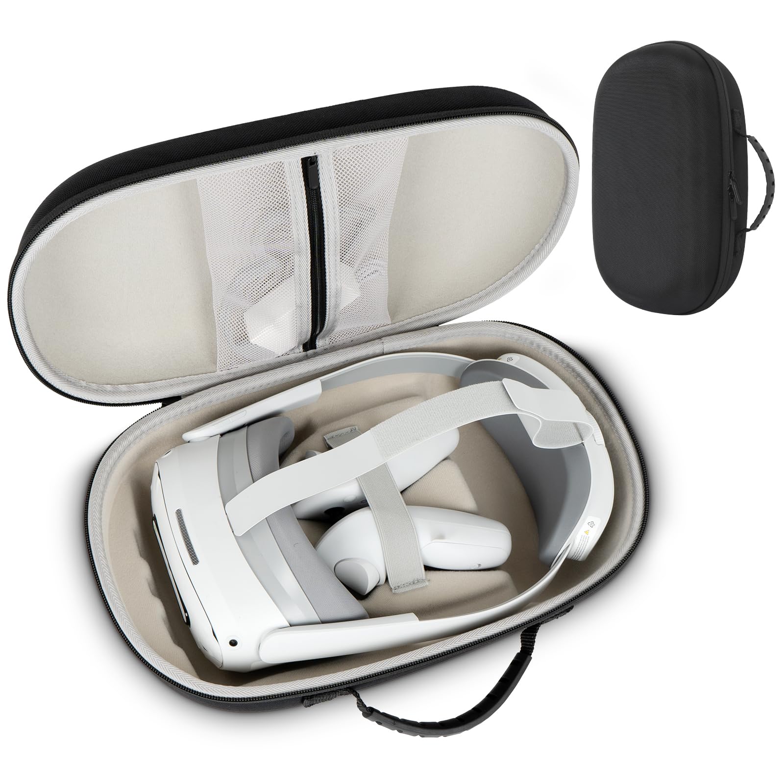 Premium Hard Travel Case for Meta Quest 3S/Quest 3 & Pico 4 Ultra VR Headset - Waterproof Shockproof Protective Storage with Custom Compartments & Mesh Pocket for Controllers & Accessories - Ideal for Gaming, Travel & VR Enthusiasts
