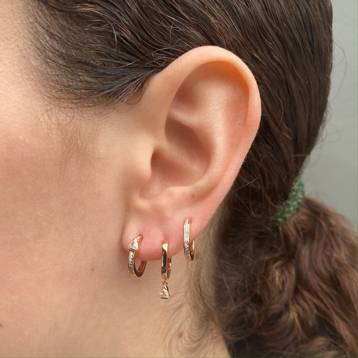 PAIR Mini Hoops Pear Shape WD - Two Color Options | Dainty Gold & Silver Earrings for Everyday Wear & Special Occasions