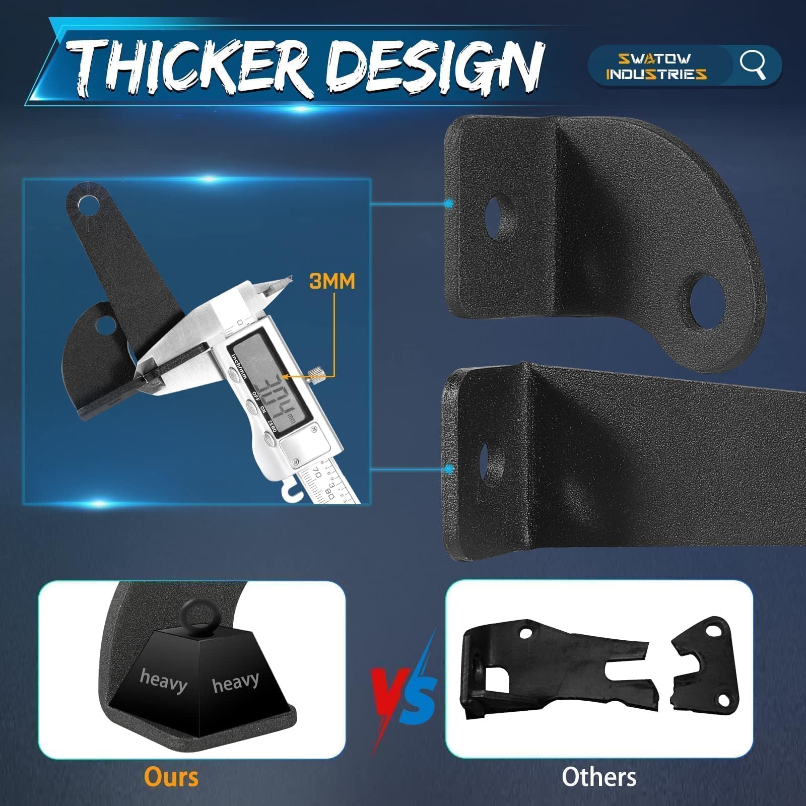 2 Pack Universal LED Light Bar Brackets - Heavy Duty Mounting Kit for Straight & Curved Light Bars - Fits Trucks, Pickups, ATV & UTV - Off-Road, Camping & Emergency Lighting Accessories