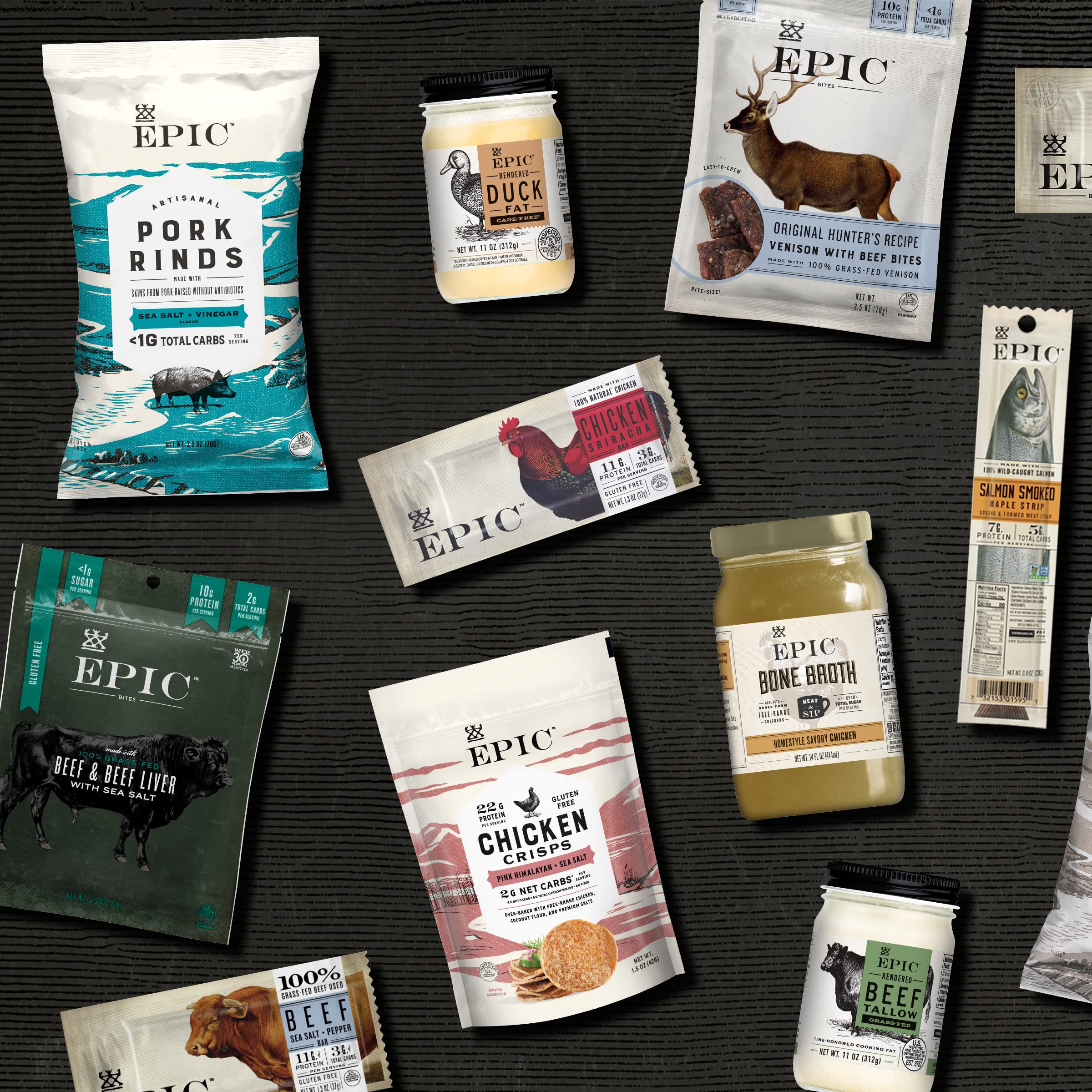 EPIC Artisanal BBQ Pork Rinds Snacks - Keto, Paleo & Gluten Free Protein Chips - 2.5oz Bags (3-Pack) - Perfect for Low Carb Diets, Road Trips & Game Day Parties