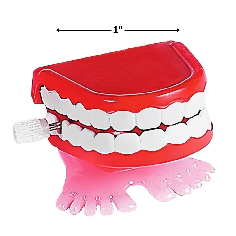 Fun Express Babbling Chatter Teeth Wind Up Toys - Set of 12 Chomping Character Novelty Gifts for Parties, Favors & Giveaways - Perfect for Birthday Celebrations, Halloween & Prank Gags