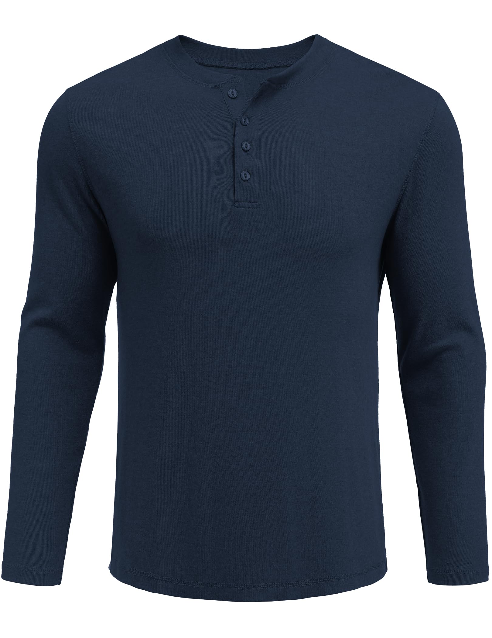 COOFANDY Men's Slim Fit Long Sleeve Henley Shirt with 4 Buttons - Casual Basic Pullover Top for Everyday Wear, Date Nights & Outdoor Activities