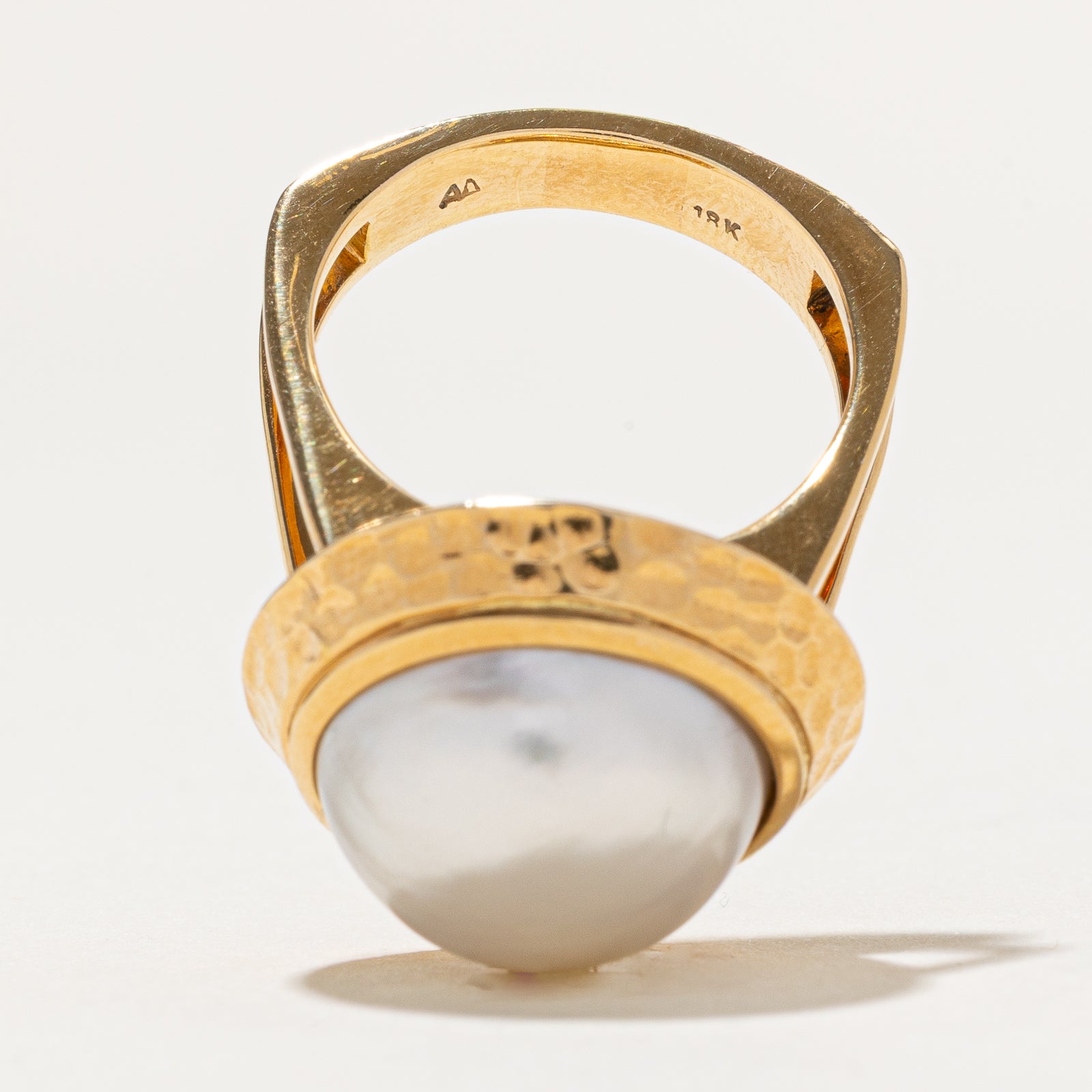 Exquisite Solitaire Pearl Cocktail Ring for Women - Size 7.25 | Elegant Statement Jewelry for Parties, Weddings & Special Occasions