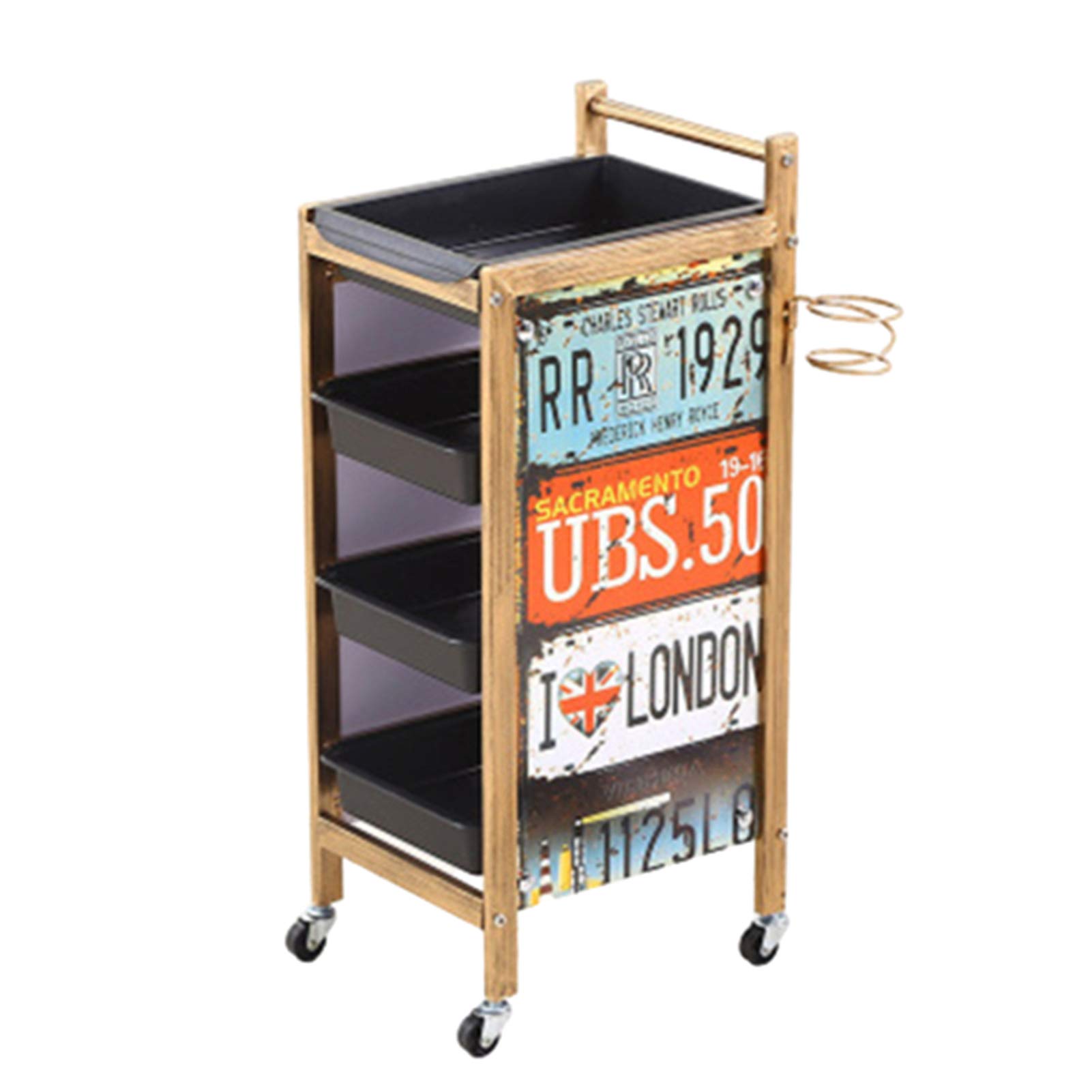 4/5 Tier Retro Beauty Salon Trolley - Rolling Barber Cart with Drawers for Spa Storage, Hairdressing Equipment & Tattoo Studio Tools | Organizer for Stylists, Salon Professionals & Mobile Beauty Services | Perfect for Salon Organization, Home Spa Setup & Professional Workspaces
