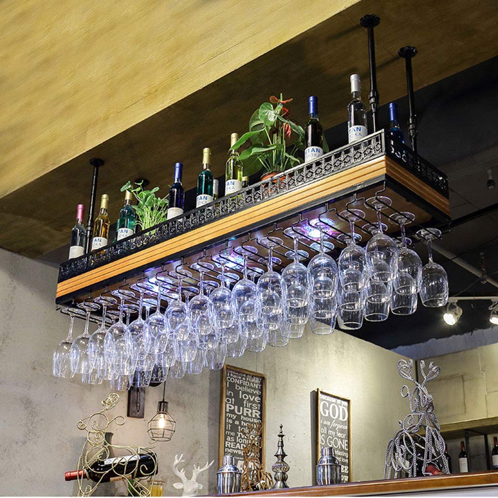 Adjustable Height Ceiling Wine Rack - CAIMEI Wine Bottle Holder & Dispenser for Bar, Kitchen, Club | Space-Saving Barware for Home & Commercial Use