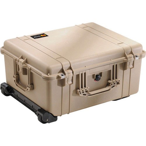 Pelican 1614 Waterproof Hard Case with Padded Divider - Desert Tan (1610-024-190) | Shockproof & Dustproof Protective Case for Cameras, Drones & Electronics | Outdoor Travel & Professional Equipment Storage
