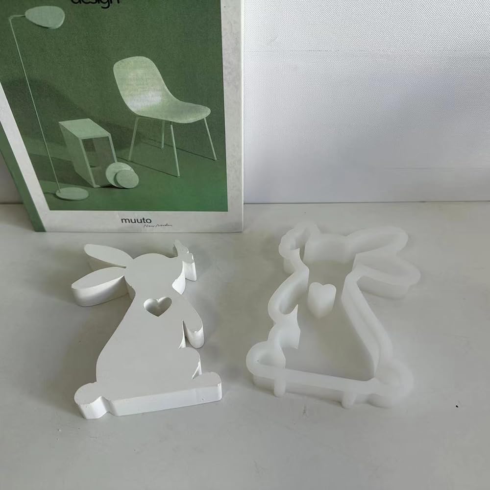 Easter Bunny Candle Molds - Silicone Rabbit Kissing Butterfly Mold for DIY Candle Making, Easter Decorations, Aromatherapy Candles, Resin & Gypsum Crafts - Perfect for Easter Gifts, Home Decor, and Holiday DIY Projects