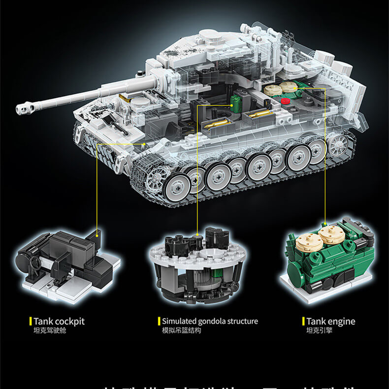 1/35 Scale 12GO 97001 Tiger Tank Model Kit with Snow Camouflage Paint - Perfect for WWII Military Enthusiasts & Diorama Building