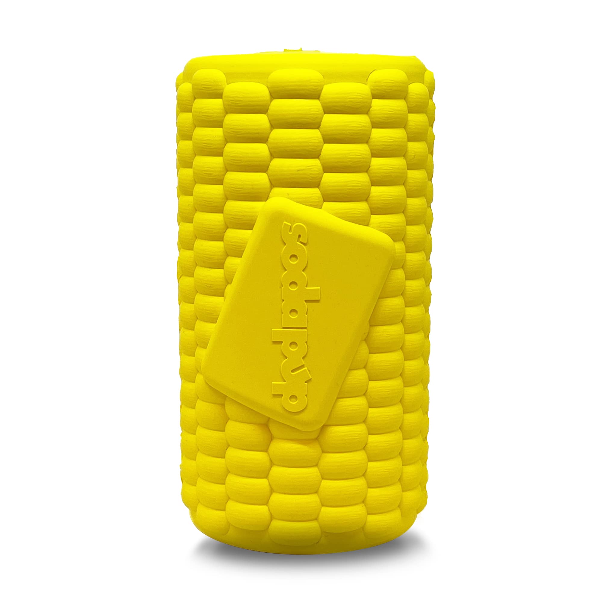 SodaPup Corn on the Cup - Durable Natural Rubber Dog Chew Toy & Treat Dispenser | Non-Toxic, Pet-Safe, Made in USA | Mental Stimulation, Anxiety Relief & Dental Health | Perfect for Training, Boredom & Teething Puppies