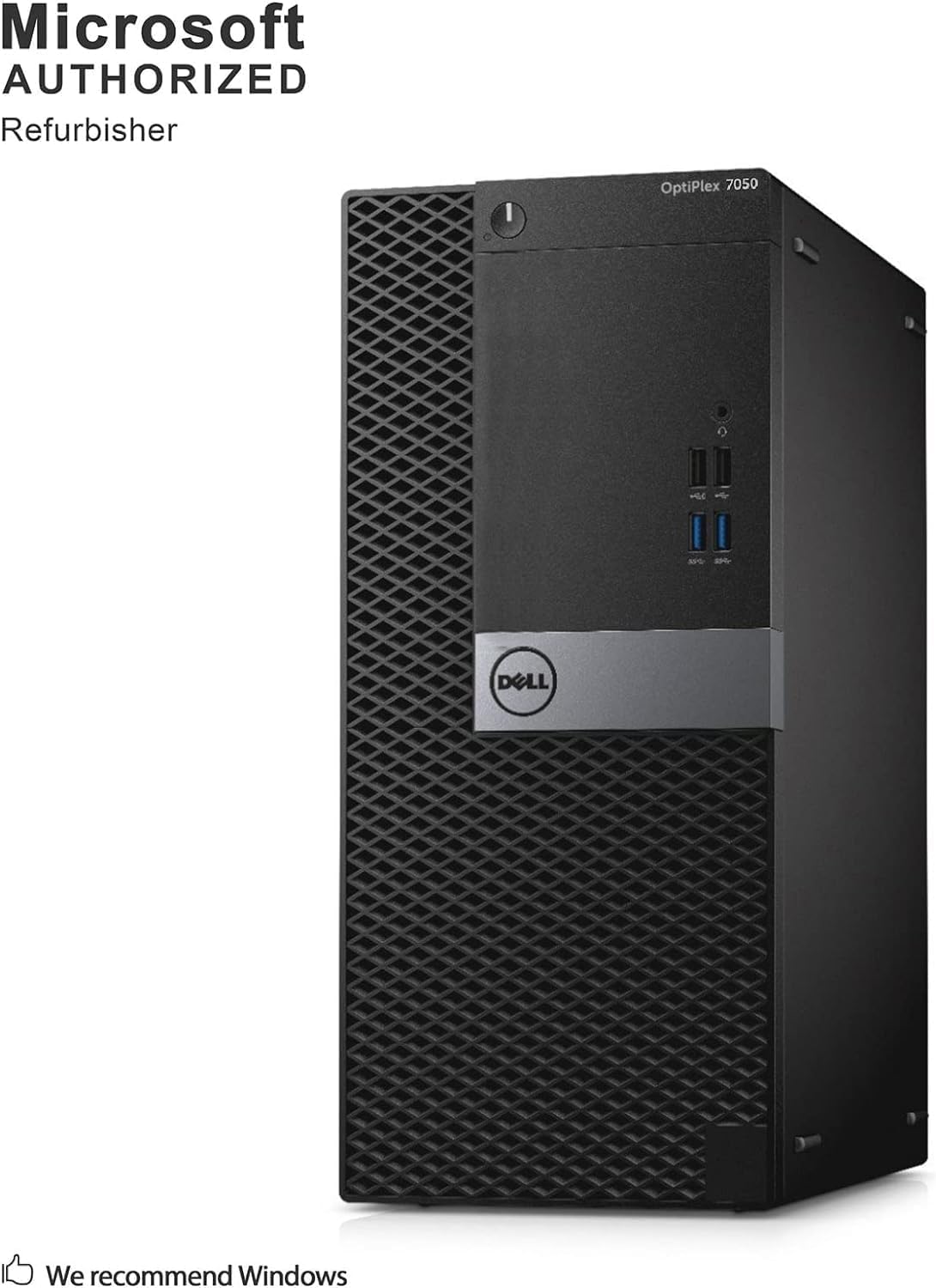 Refurbished Dell Optiplex 7050 MT Tower Desktop PC - Intel Core i7-6700, 32GB RAM, 512GB SSD, AMD RX550 Graphics, RGB Keyboard, Windows 10 Pro | 4K Gaming & Business Workstation for Home Office & Professional Use