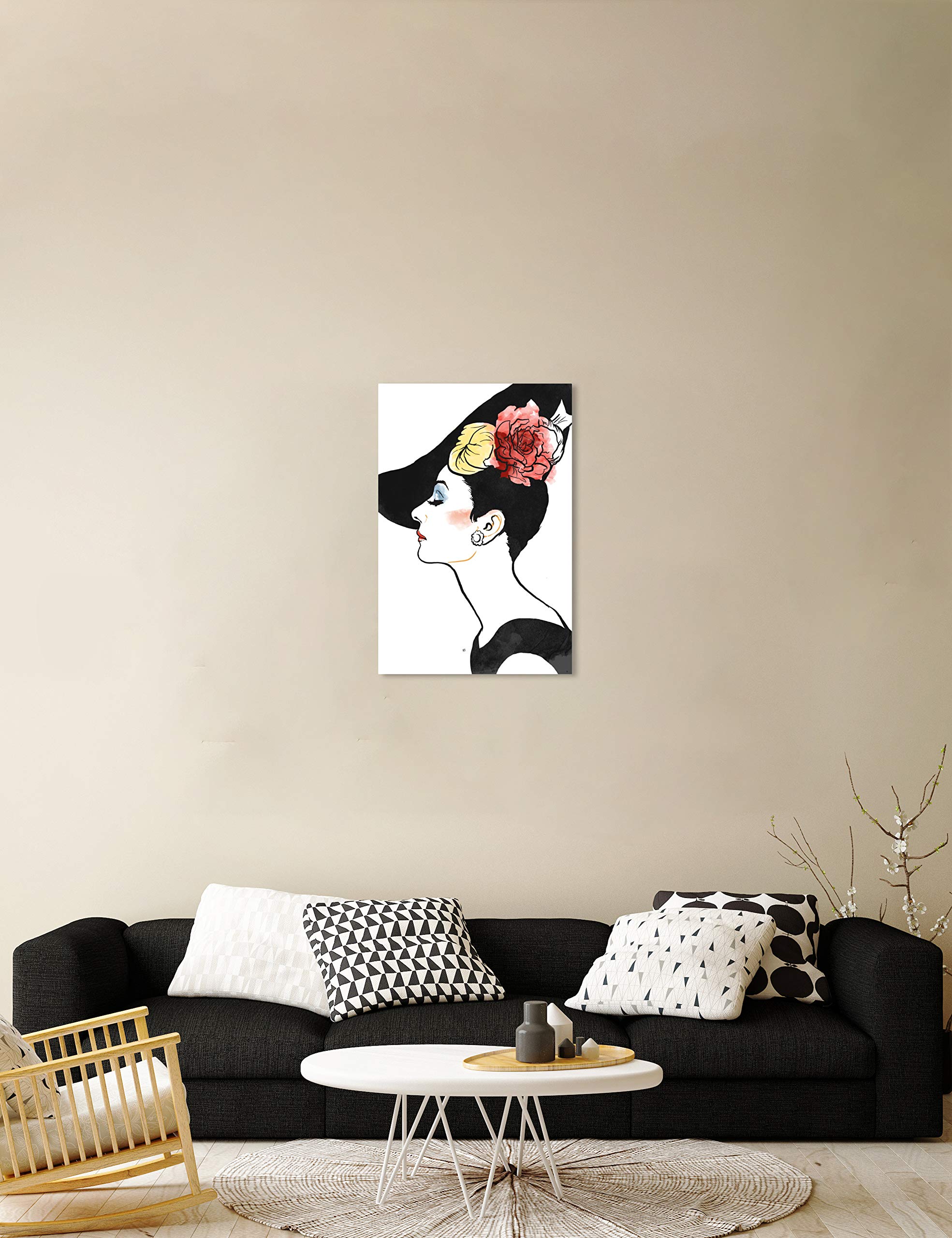Oliver Gal Artist Co. 'Hats and Glam' Fashion Wall Art Canvas Print - 20x30 Inches Black & Red Home Decor - Perfect for Living Room, Bedroom & Office Wall Decoration
