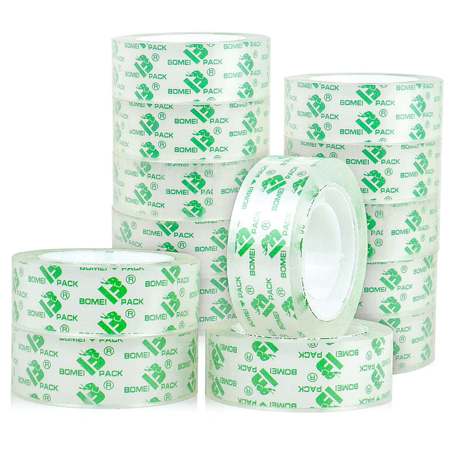 BOMEI PACK 14 Rolls Crystal Clear Tape - 3/4Inch x 1000 Inch Transparent Adhesive Tape Refills for Dispenser - Perfect for Gift Wrapping, Crafts, Home, School & Office Supplies - Strong Hold for Packages, Scrapbooking & DIY Projects