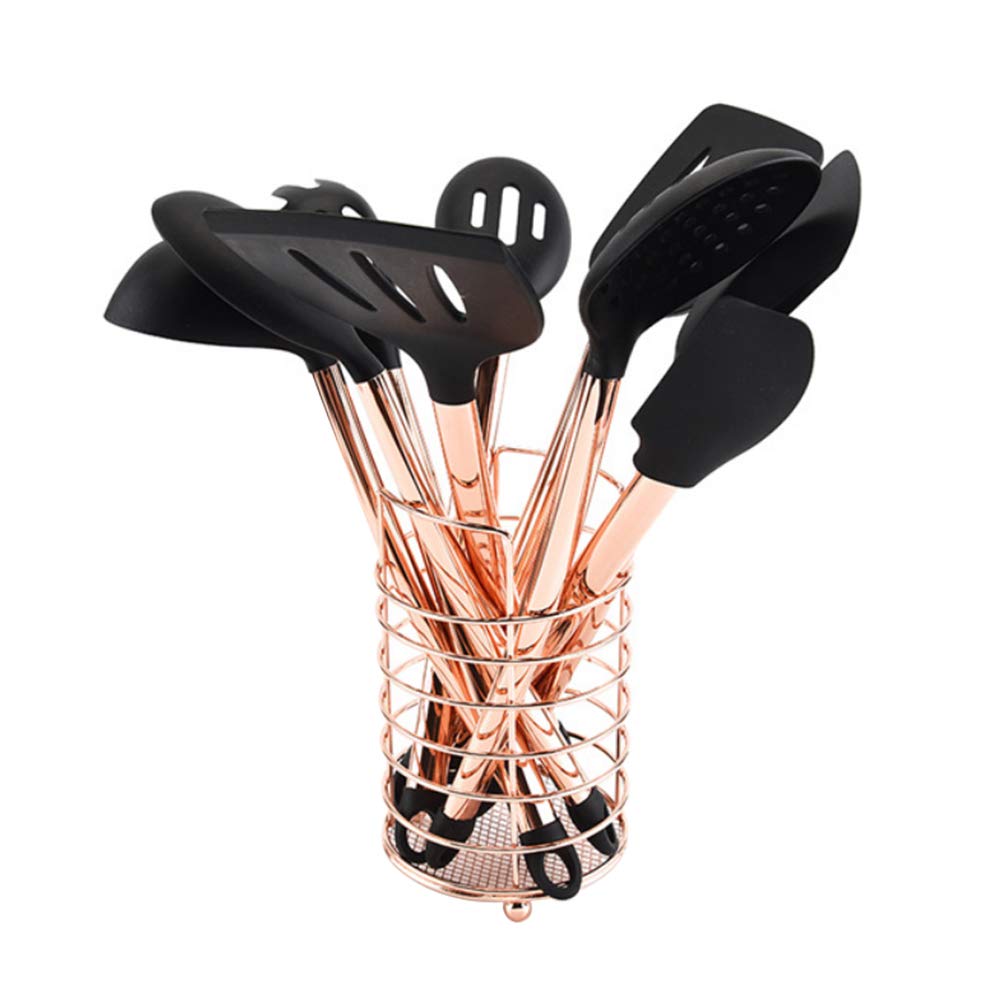 10-Piece Silicone Spatula Set - Heat Resistant, Non-Stick Kitchen Utensils with Hanging Holes for Easy Storage - Perfect for Cooking, Baking, and Serving Soups in Non-Stick Pans