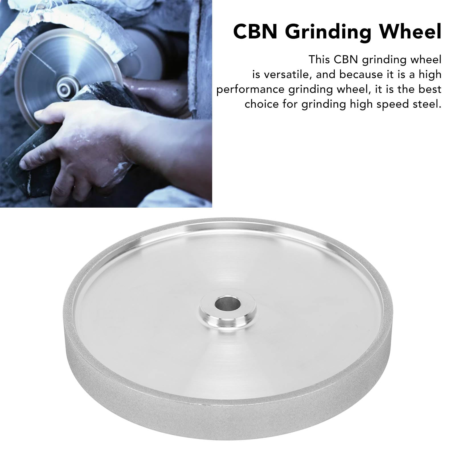 8 Inch CBN Grinding Wheel - High Hardness Electroplated Diamond Wheel 180 Grit, 1 Inch Width, 5/8 Inch Arbor for Flat Surface Grinder - Perfect for Metalworking, Sharpening Tools & Precision Grinding