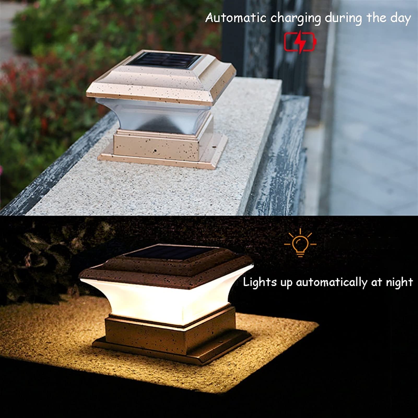 Solar Powered Outdoor Post Light - Waterproof LED Fence Post Cap Lights for Garden, Pillar & Wood Columns | Perfect for Pathway, Driveway & Landscape Lighting at Night