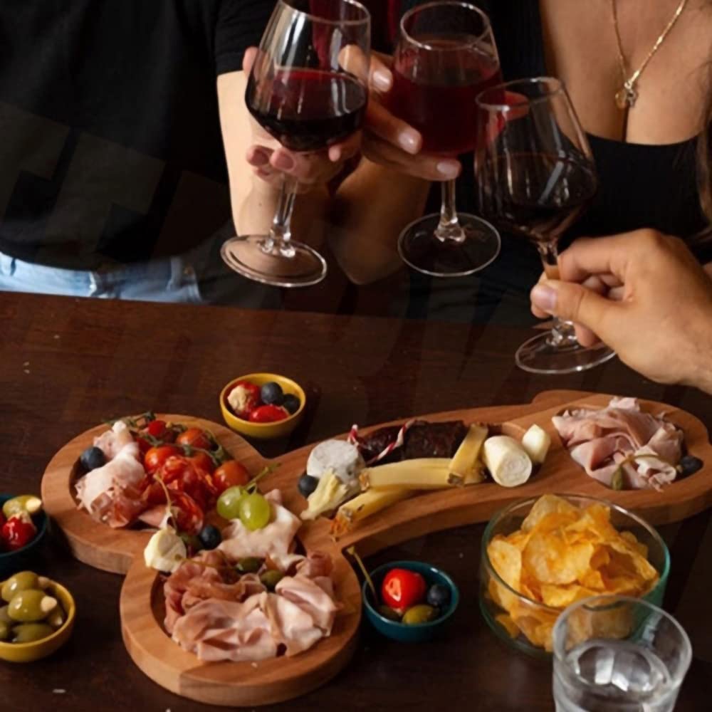**Premium Wooden Charcuterie Board Set - Upgraded Cheese & Wine Platter with Unique Serving Trays - Perfect for Entertaining, Dinner Parties & Charcuterie Displays**