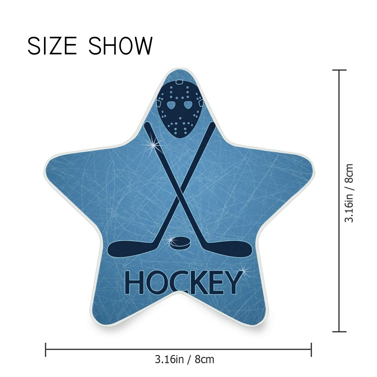 LED Night Light with Dusk to Dawn Sensor - Star Shaped Hockey Stick & Puck Plug-in Lamp for Hallway, Kitchen, Bathroom, Bedroom - Energy Saving Decorative Lighting for Kids Rooms & Sports Themed Decor