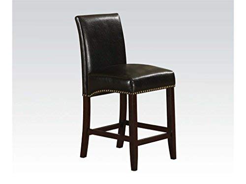 Acme Furniture Jakki 30-Inch Black Bar Stools Set of 2 - Counter Height Stools for Kitchen Island, Breakfast Bar & Home Pub Decor