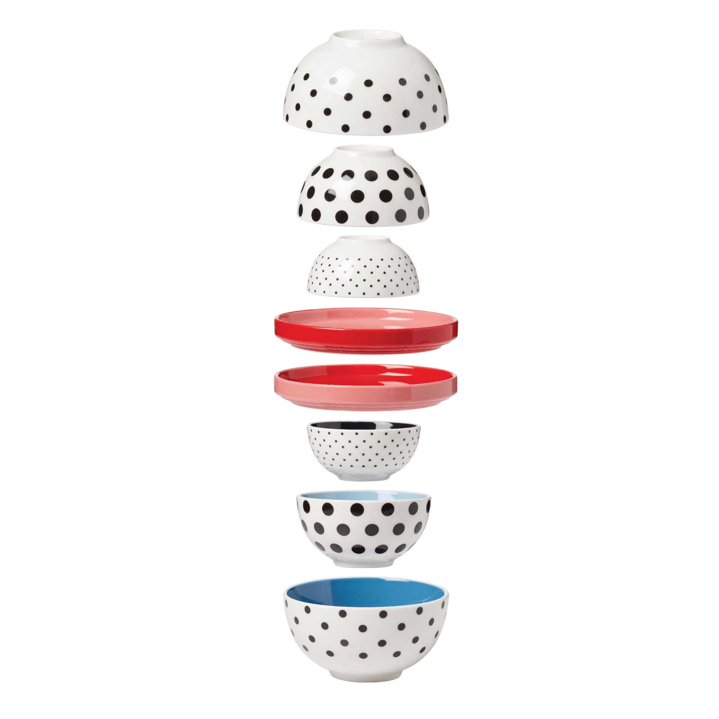 On The Spot 8 Piece Mini Nesting Set - Compact Stackable Bowls for Kitchen Storage, Cooking & Baking | Perfect for Small Spaces, Meal Prep & Organization