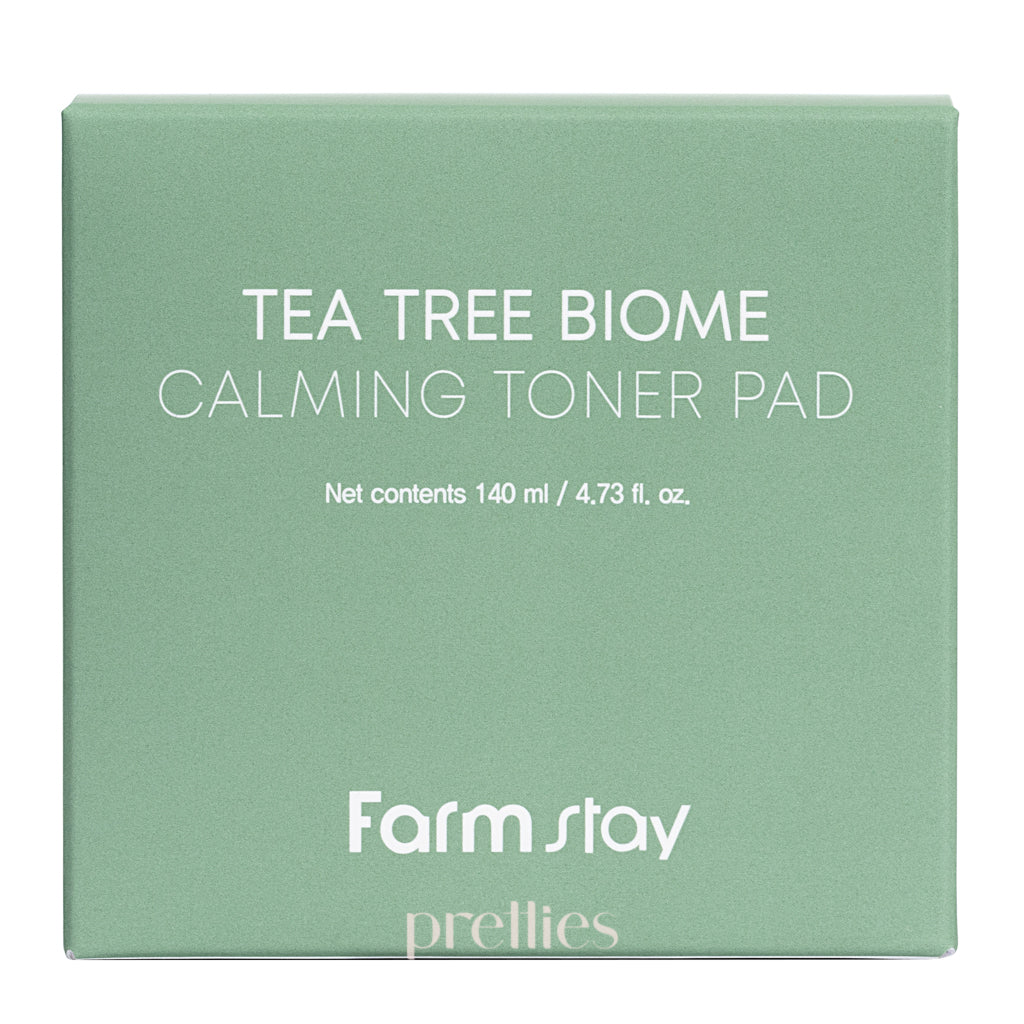 Farmstay Tea Tree Biome Calming Toner Pads 70 Count - Soothing & Hydrating Facial Treatment for Acne-Prone Skin - Perfect for Daily Skincare Routine & Travel Essentials