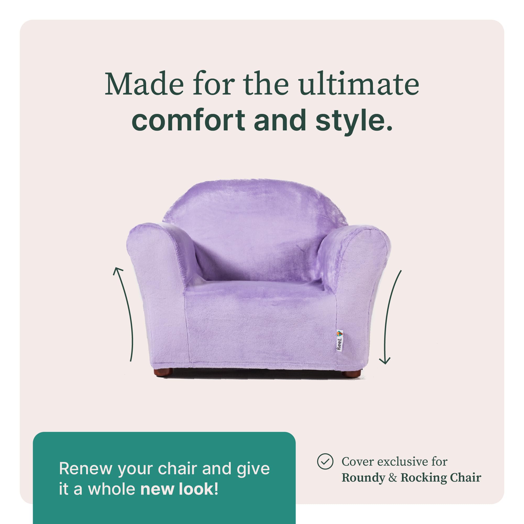 Ergonomic Rocking Chair for Toddlers Ages 2-5 - Microsuede Upholstery with Removable Cover - Sturdy Wooden Frame - Easy to Clean - Perfect for Playrooms, Bedrooms & Nursery Reading Nooks