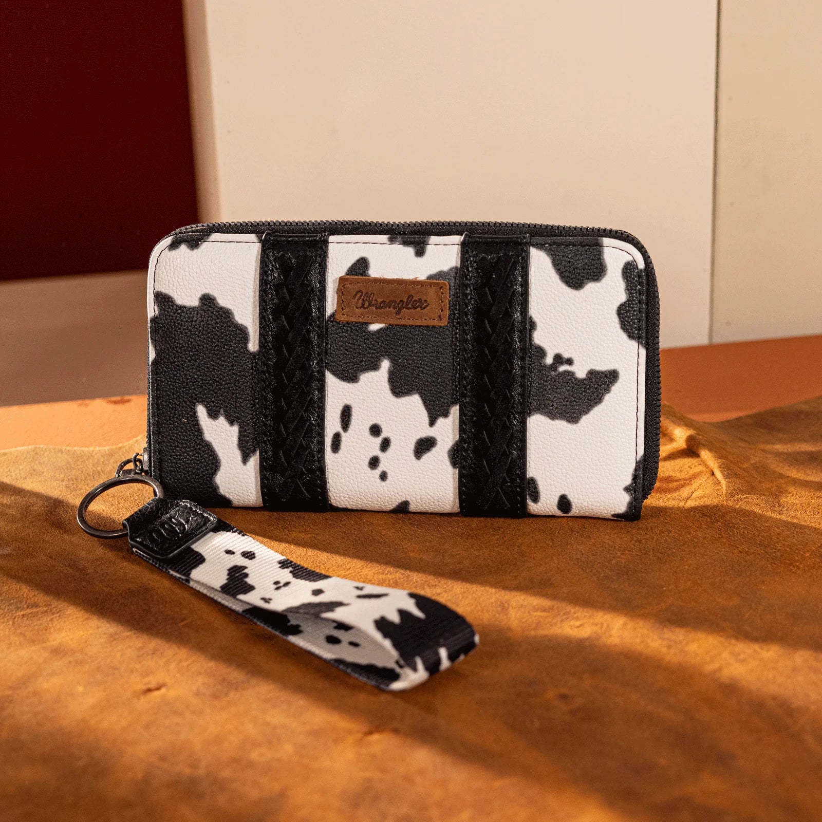 Wrangler Cow Print Wide Tote Bag - Stylish & Spacious Women's Handbag for Work, Travel & Shopping