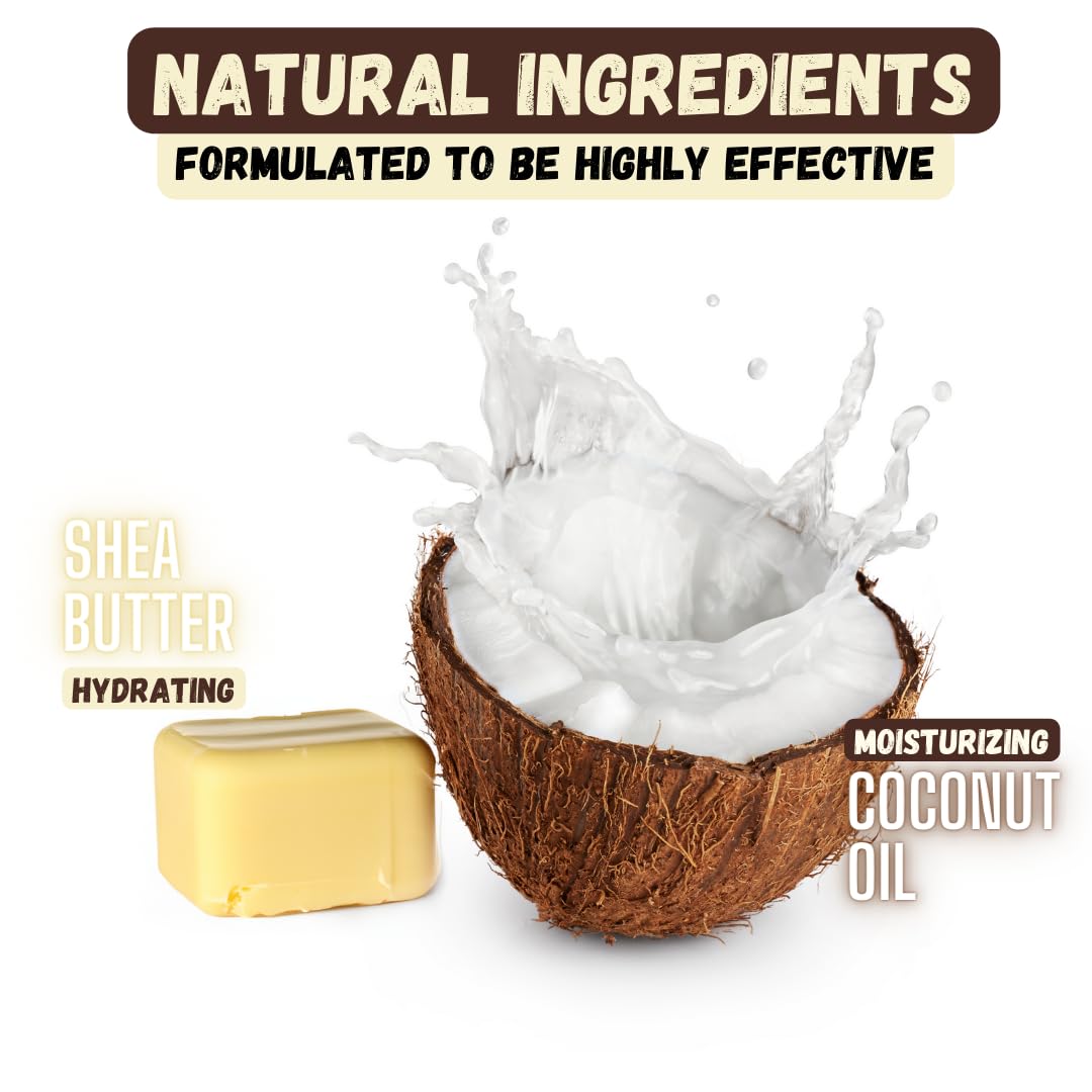 Natural Deshedding Dog Shampoo Bar for Shedding Control - Coconut Oil & Shea Butter | Vegan, Plastic-Free, 3-Pack | Gentle Bathing for Dogs with Sensitive Skin & Long Hair Care