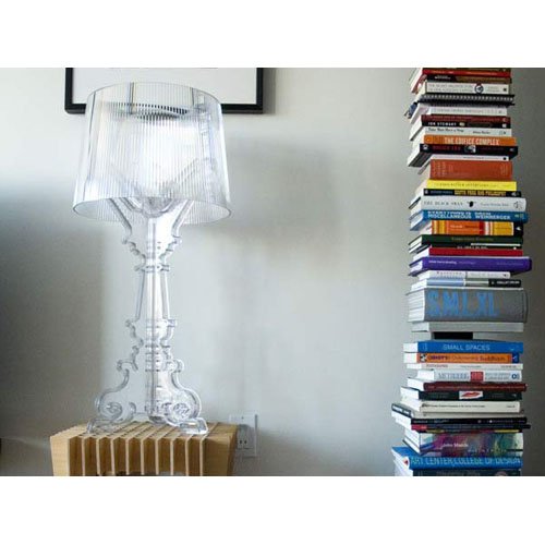 Kartell Bourgie Ghost Crystal Clear Table Lamp - Modern Bedroom & Study Desk Light for Reading, Living Room, Office Decor (Transparent)