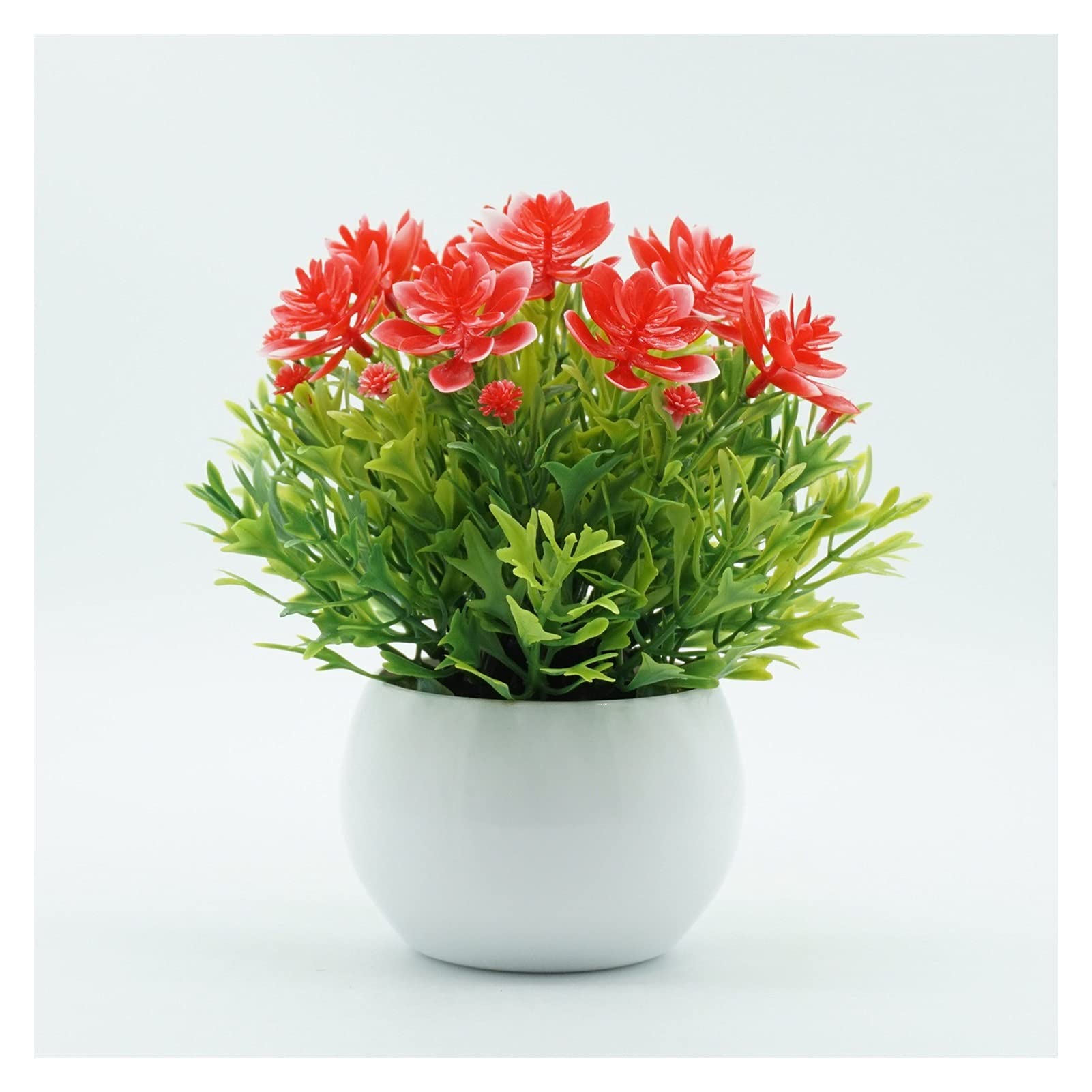 ZLASS Artificial Potted Plants - Mini Fake Plants Plastic Flowers Small Simulation Bonsai for Home Office Desk Balcony Decor (Set of 3) - Perfect for Indoor Greenery, Gift Ideas & Feng Shui Arrangements