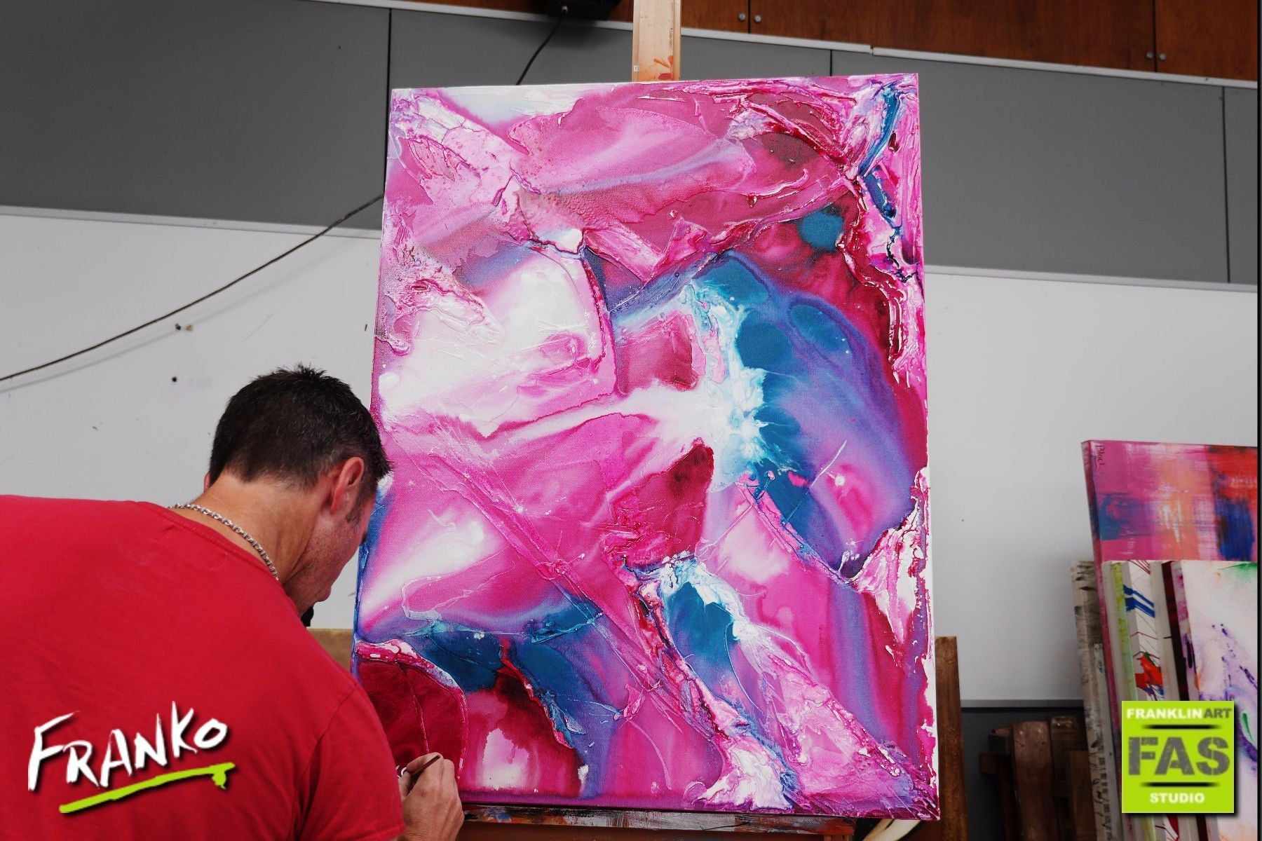 75cm x 100cm Pink Abstract Canvas Painting - Modern Wall Art for Living Room, Bedroom & Office Decor | Smashing Pastels Collection