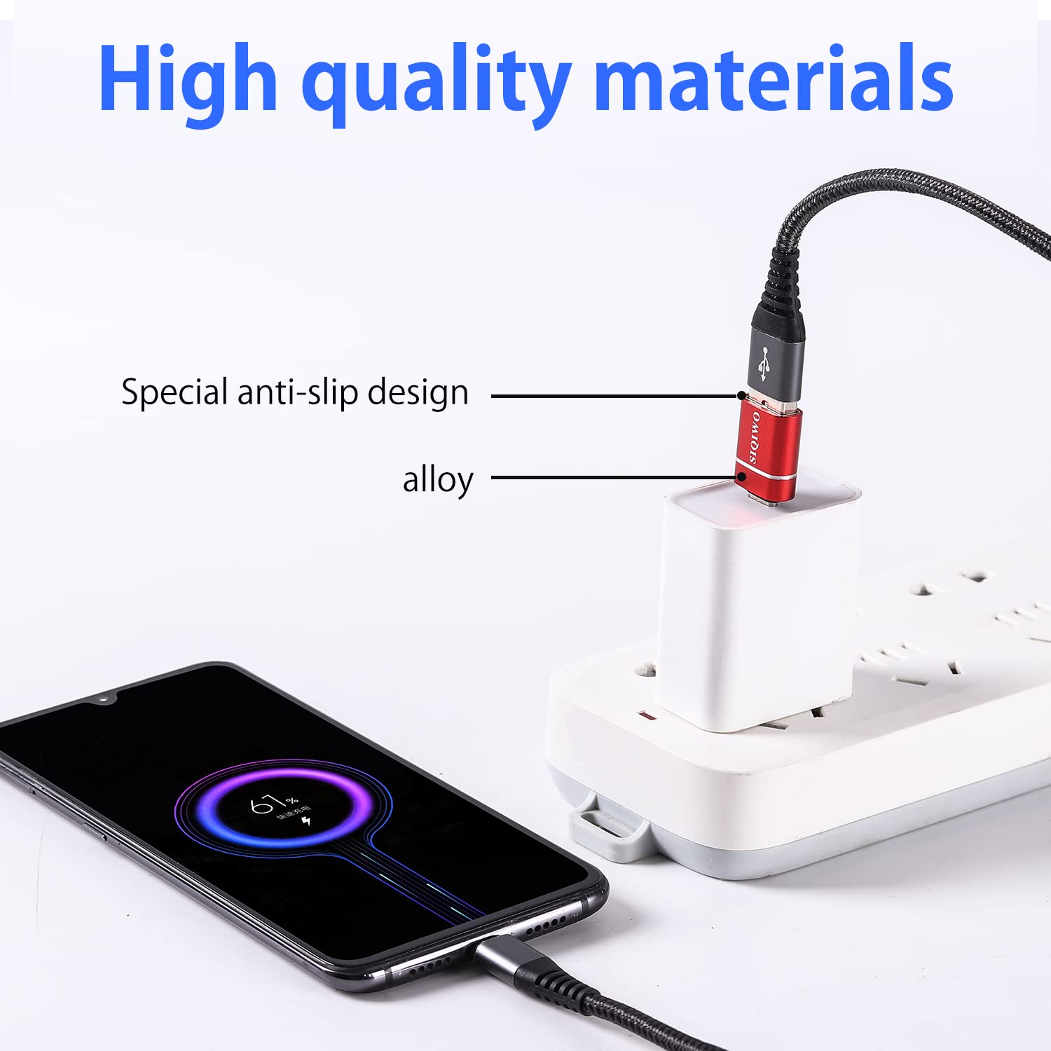SIQIWO USB C to USB 3.0 OTG Adapter [2 Pack] - Thunderbolt 3 Compatible Type C Adapter for MacBook Pro/Air, Dell XPS, Galaxy, Huawei, Surface Go - Perfect for Data Transfer & Charging on Travel, Office & Home Use